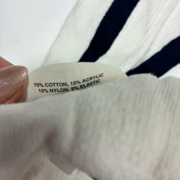 Vintage 80s All-Star Knitwear Stirrup Socks Sz 9-11 NWT Deadstock Navy Stripe - Picture 2 of 6